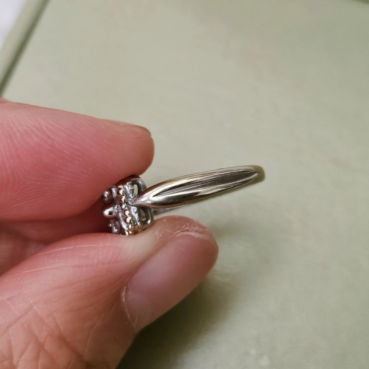 Vintage Van Cleef & Arpels ARNO Diamond 18k White Gold Alhambra VCA Clover Ring
