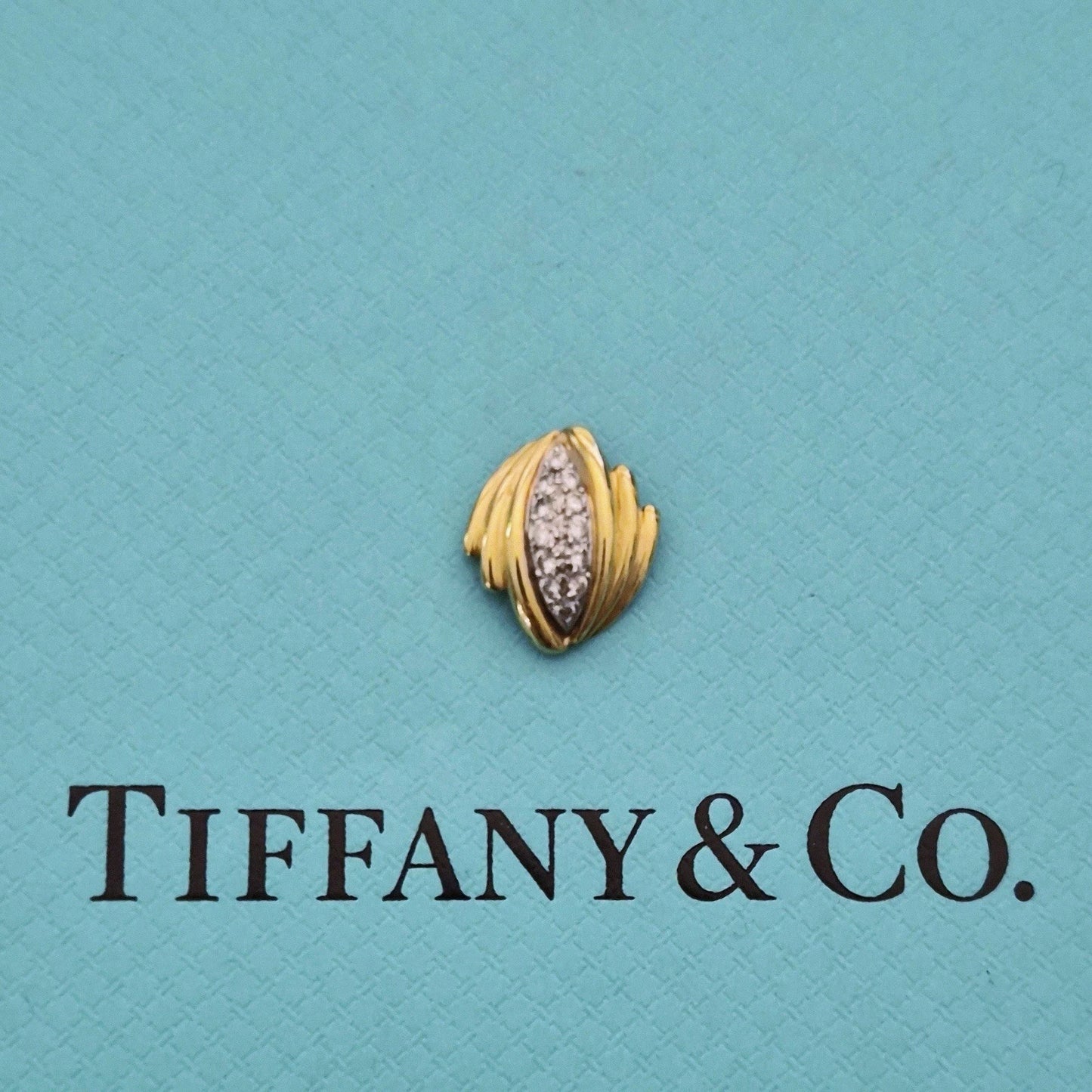 Vintage Tiffany & Co. 18k Yellow Gold Sculptural Pavé Diamond Pendant