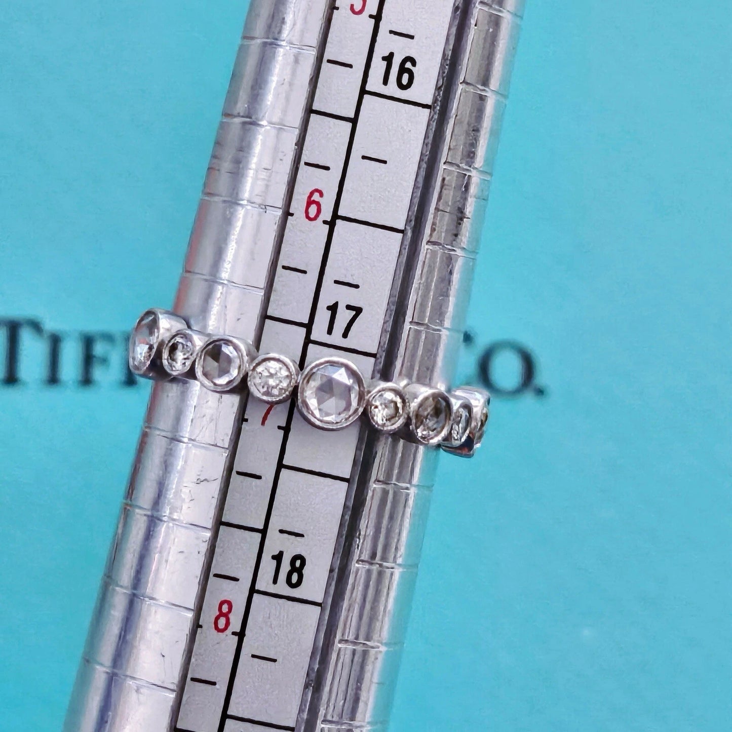 RARE Tiffany & Co. Platinum PT950 Cobblestone Diamond Eternity Ring Band .75 TCW
