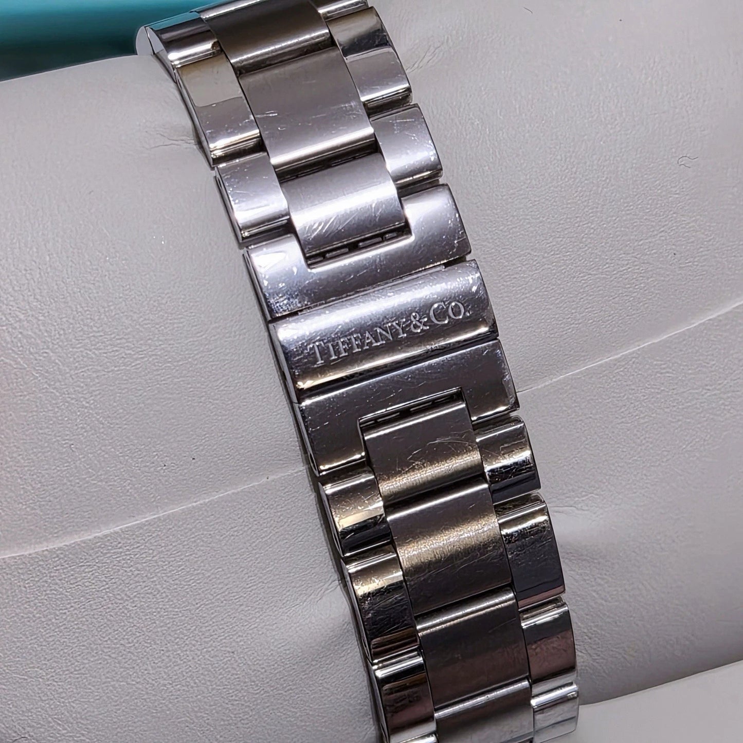 Tiffany & Co. Atlas Chronograph 18k White Gold Stainless Steel Men Watch 42mm