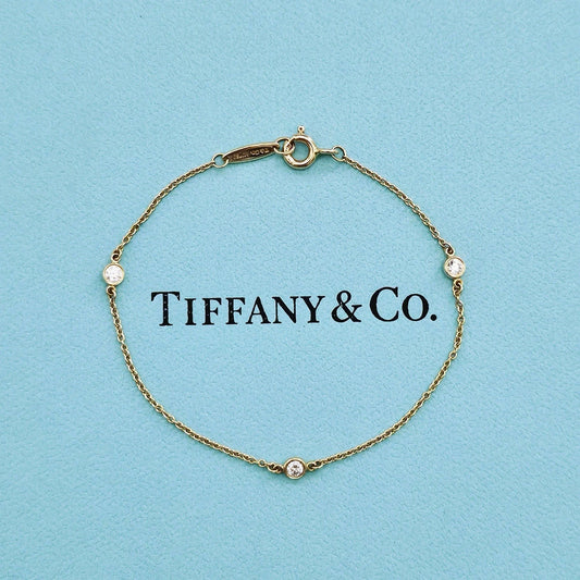 $2,175 Tiffany & Co. Elsa Peretti Diamond By The Yard 18k Yellow Gold Bracelet