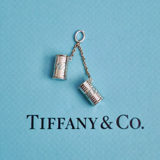 RARE Tiffany & Co. Blue Enamel “Just Married” Sterling Silver Charm Pendant