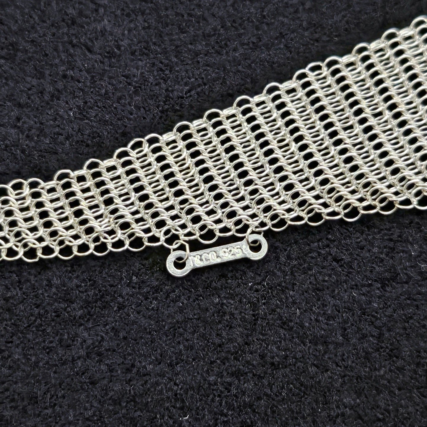 $6,000++ Tiffany & Co. Elsa Peretti Mesh Scarf Sterling Silver Necklace 41 inch