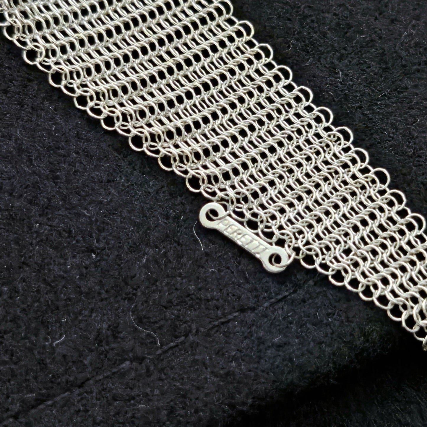 $6,000++ Tiffany & Co. Elsa Peretti Mesh Scarf Sterling Silver Necklace 41 inch