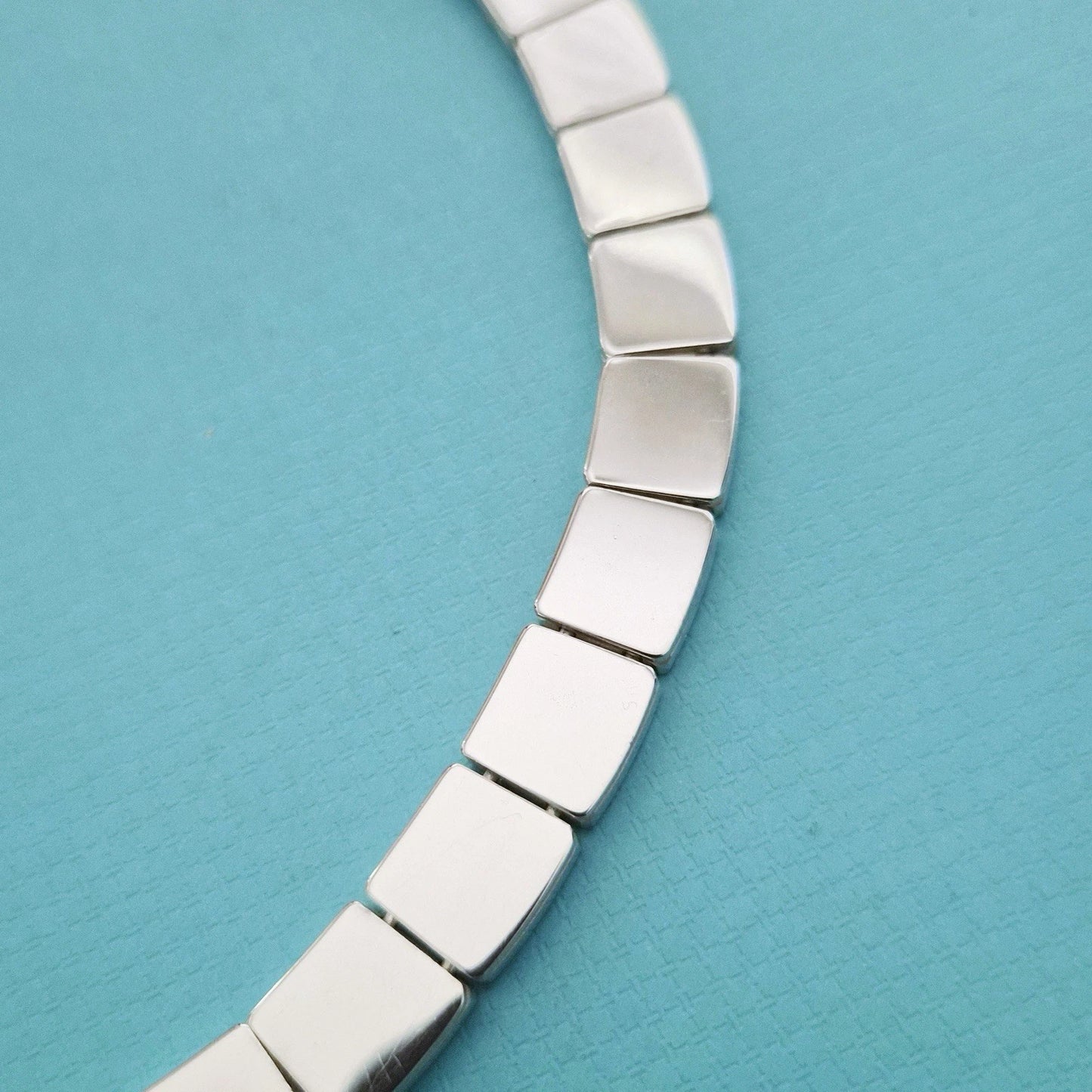 RARE Vintage 2002 Tiffany & Co. Tile Square Venetian Sterling Silver Necklace