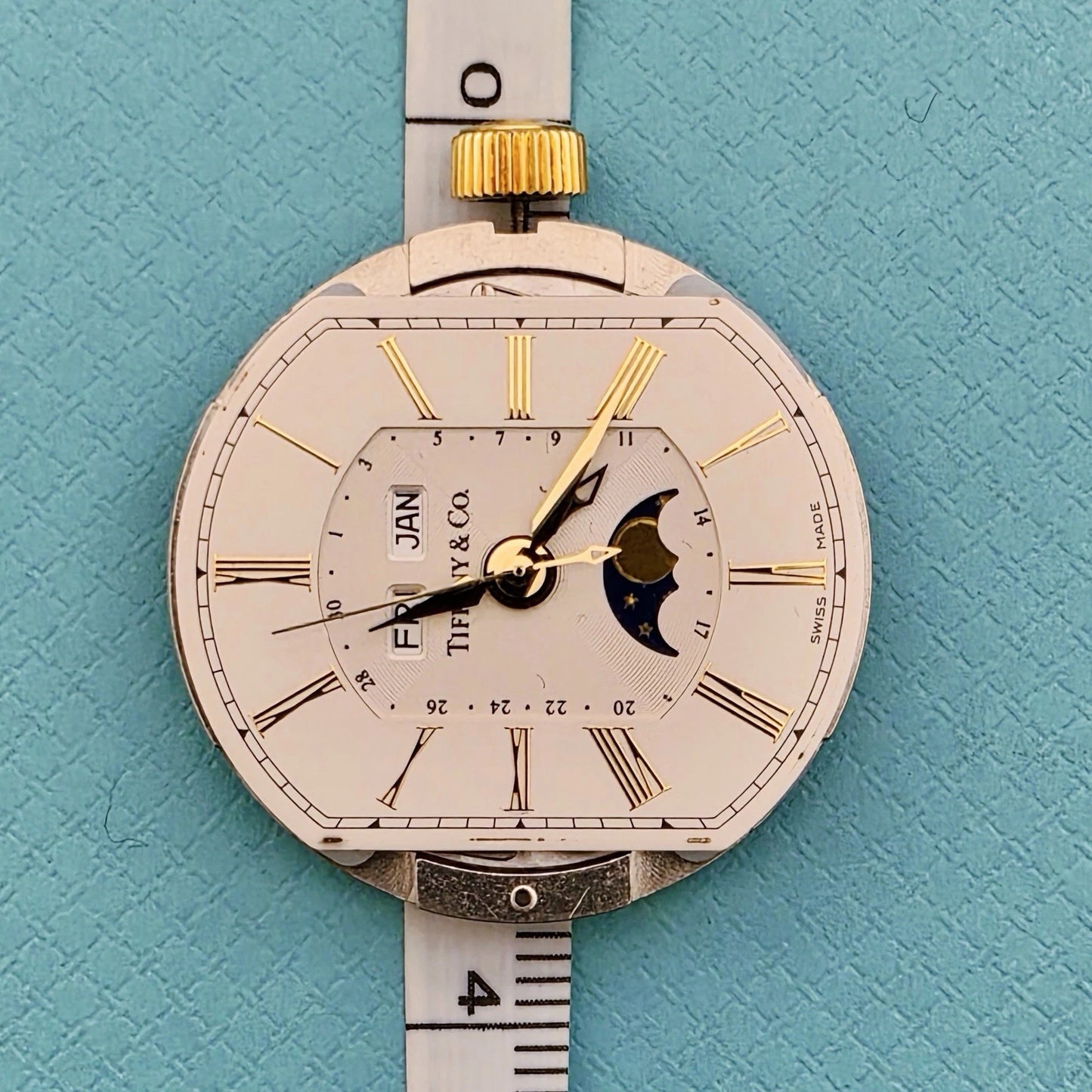 Tiffany & Co. Mark Coupe Automatic Day Date Moonphase 18k Stainless Steel Dial Movement