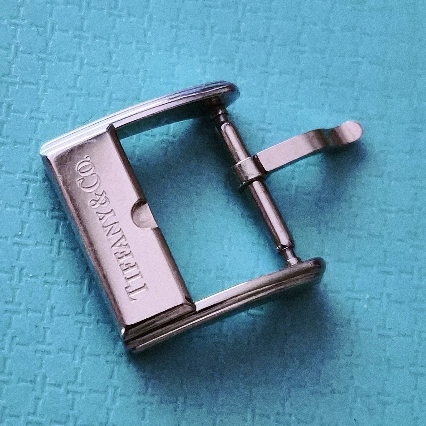Tiffany & Co. Blue Dial Diamond Bezel Rectangular Quartz Movement w Buckle