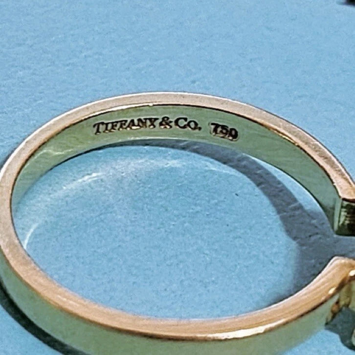 RARE Tiffany & Co. Sugar Stack 18k Gold Paloma Picasso Blue Chalcedony Ring