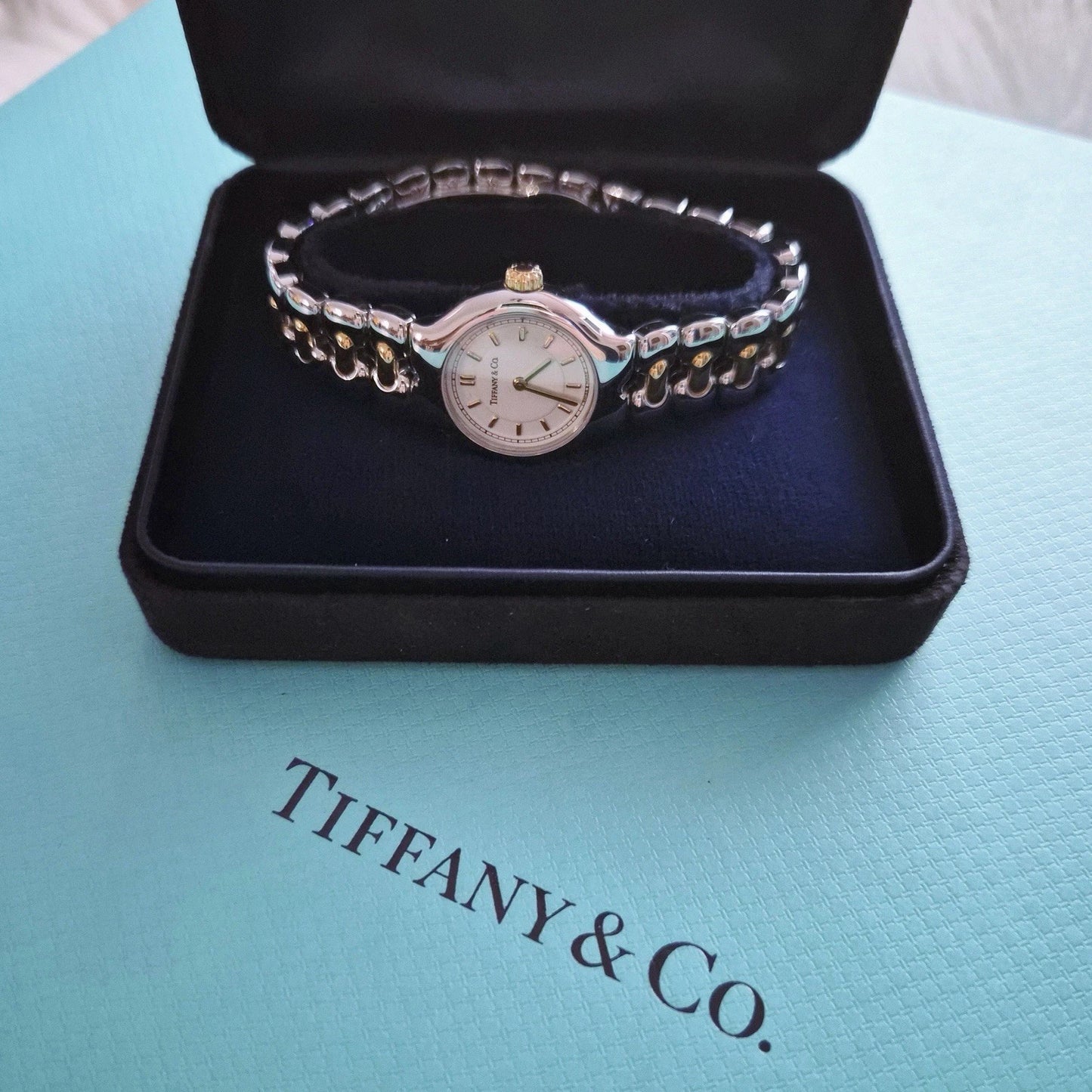 Vintage Tiffany & Co. TESORO 18k Yellow Gold Stainless Steel 2-Tone Quartz Watch