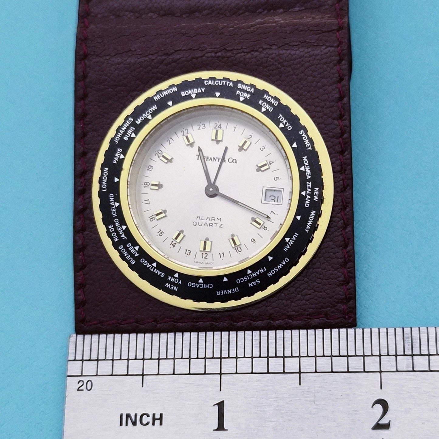 Vintage Tiffany & Co. Miniature World Time Travel Alarm Clock Swiss Made