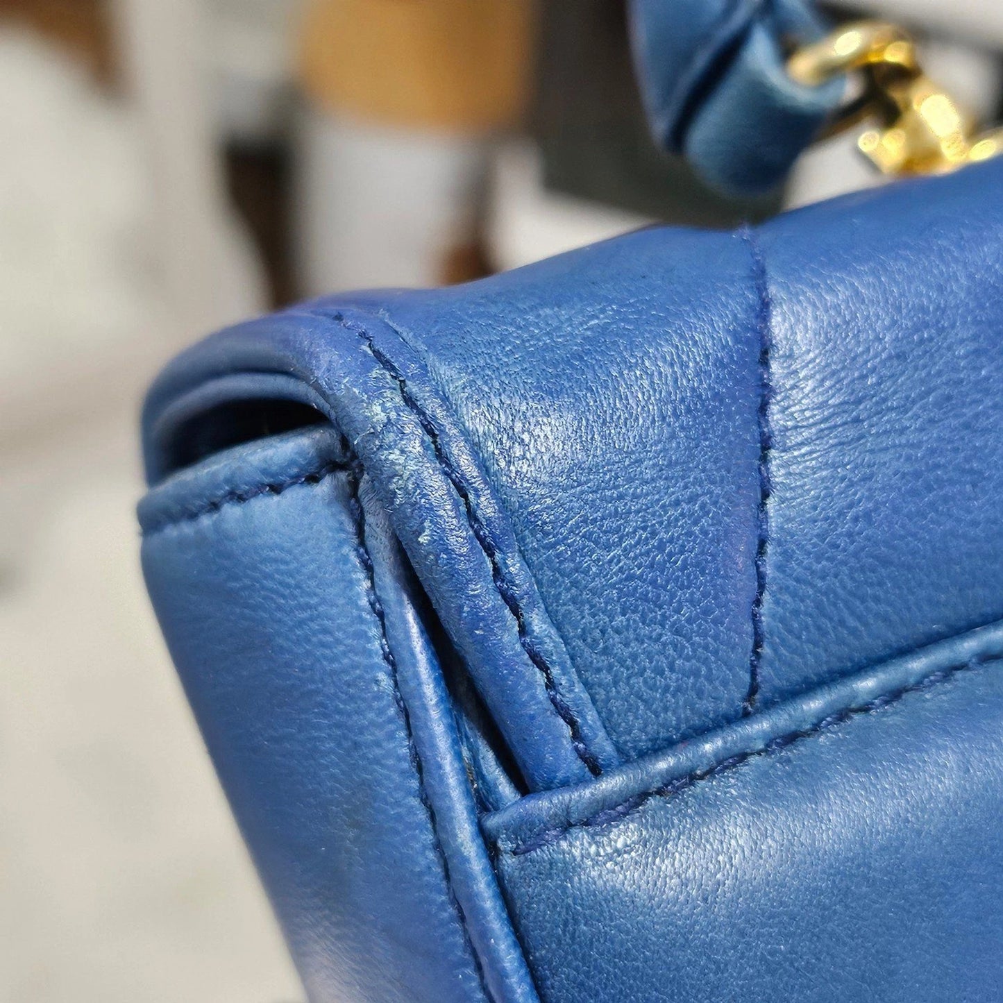 Vintage Tiffany & Co. 2-Way Suede Blue Genuine Leather Crossbody Handbag Bag