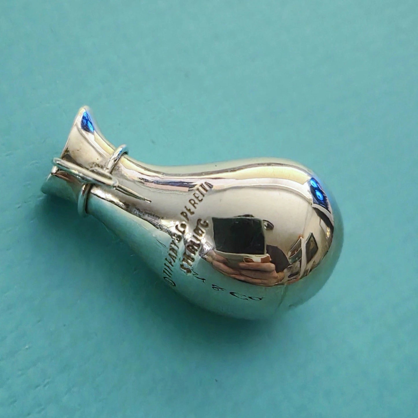 RARE Vintage 1970s Tiffany & Co. Elsa Peretti Big Bottle Jug Silver Pendant