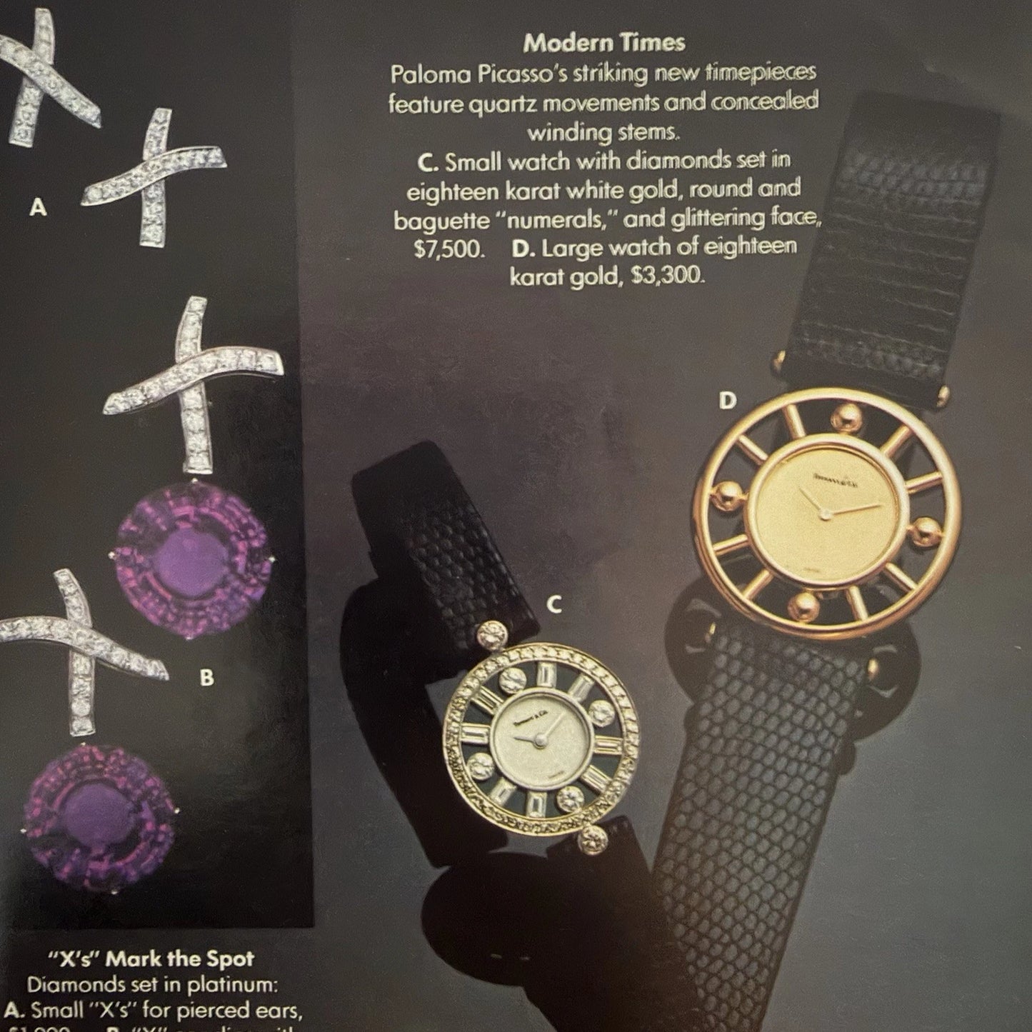 RARE Vintage 1984 Paloma Picasso 18k White Gold Diamond Cocktail Wrist Watch