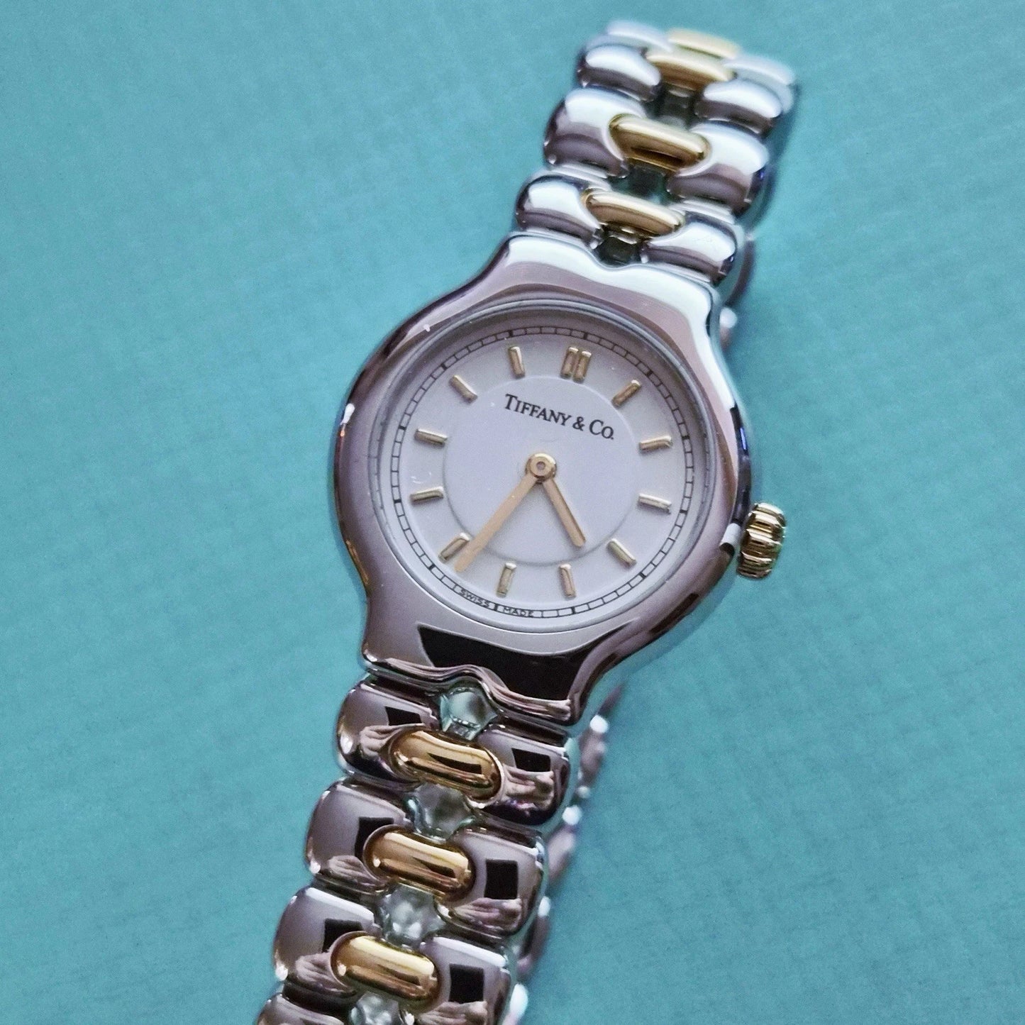 Vintage Tiffany & Co. TESORO 18k Yellow Gold Stainless Steel 2-Tone Quartz Watch