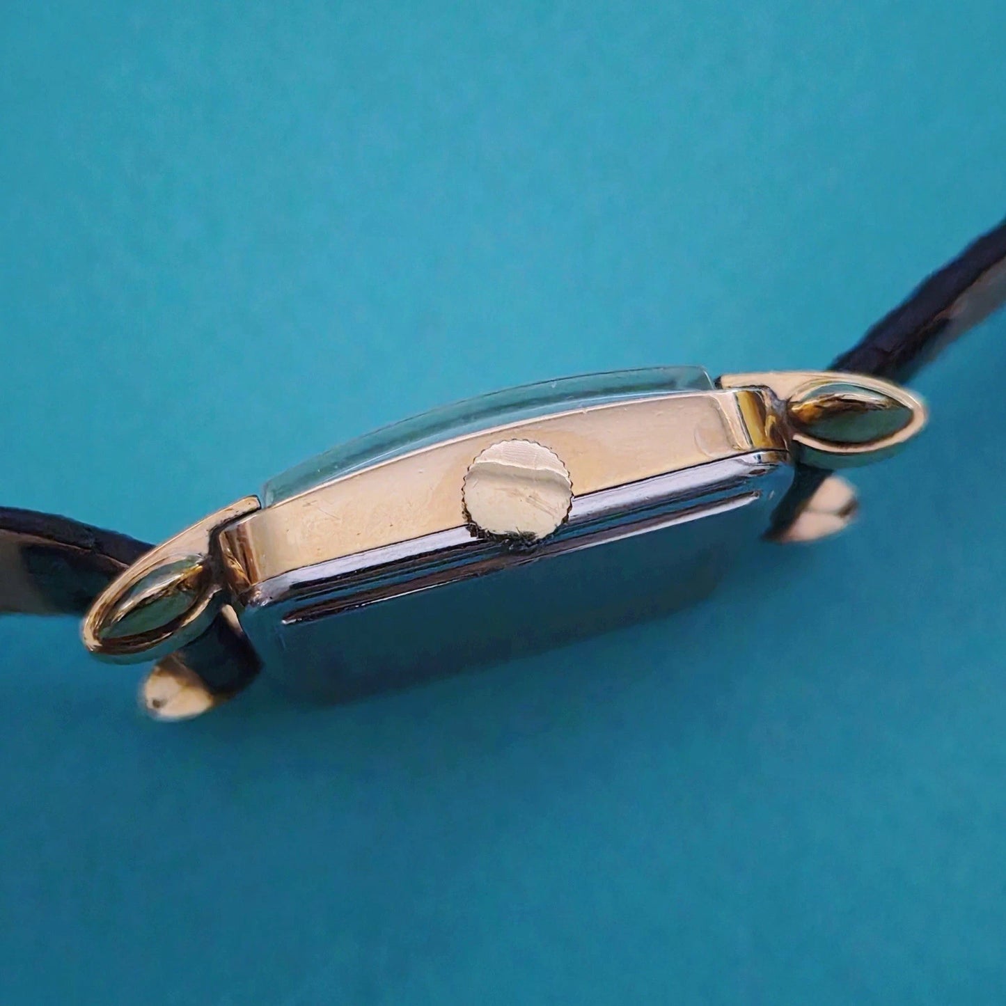 Vintage Tiffany & Co. Square Watch Ruby Diamond Dial Manual Winding Circa 1950