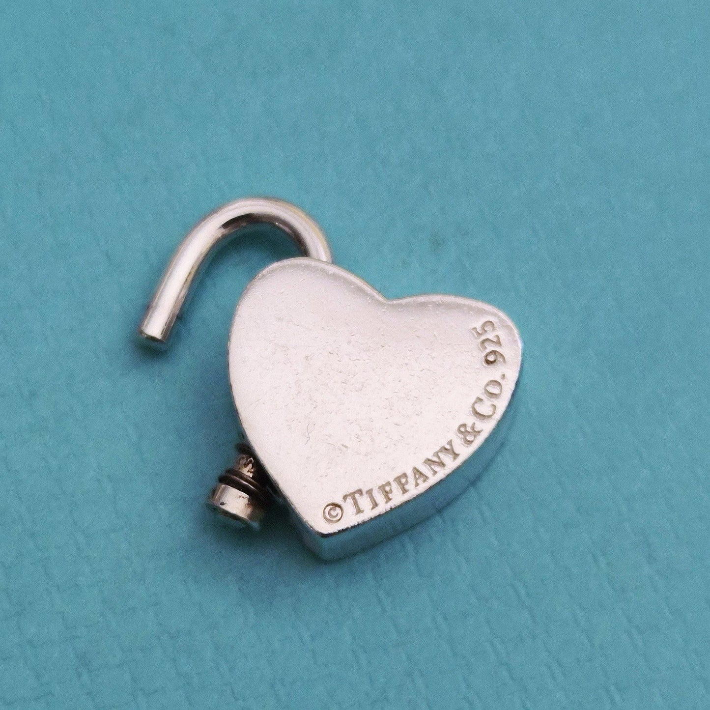 Tiffany & Co. “I Love You” Heart Lock Padlock Silver Pendant Charm
