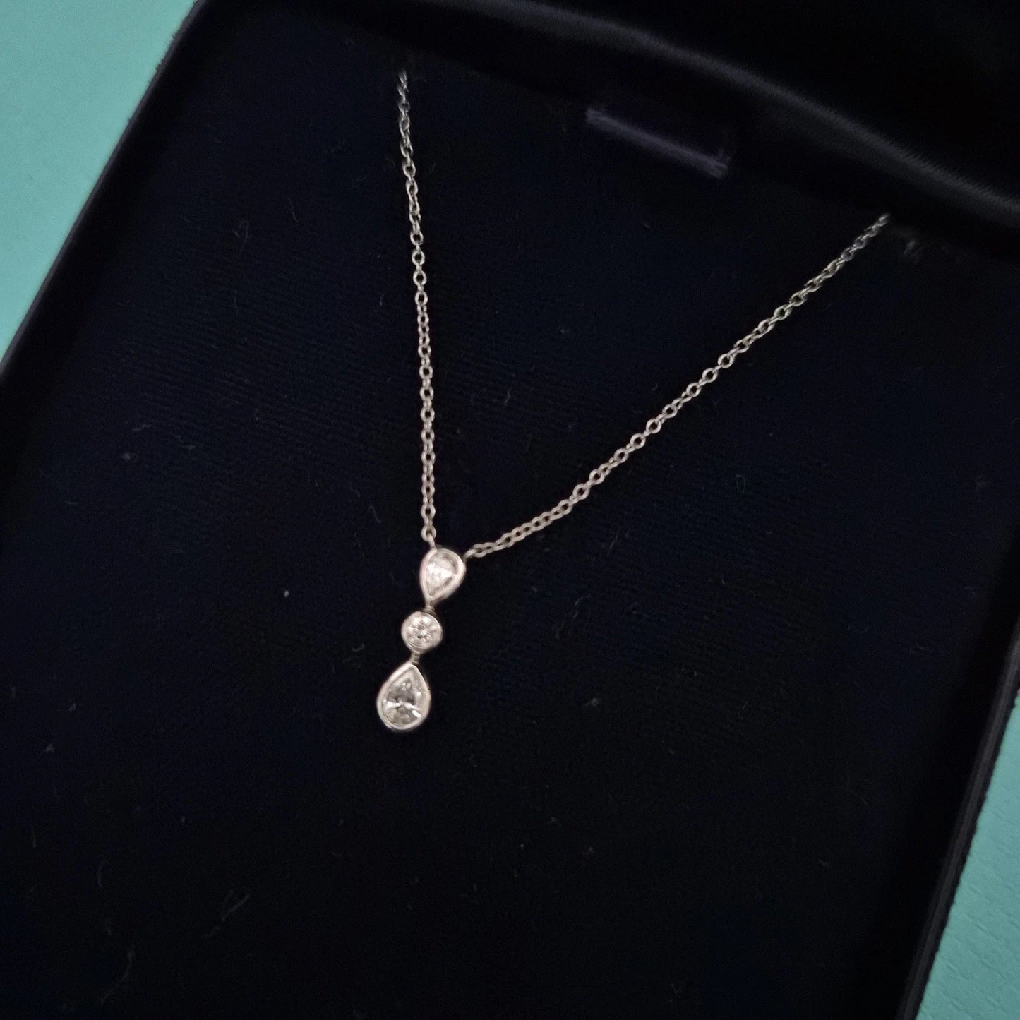 Tiffany & Co. Jazz Tear Drop Pear Shape & Brilliant Cut Diamond Necklace
