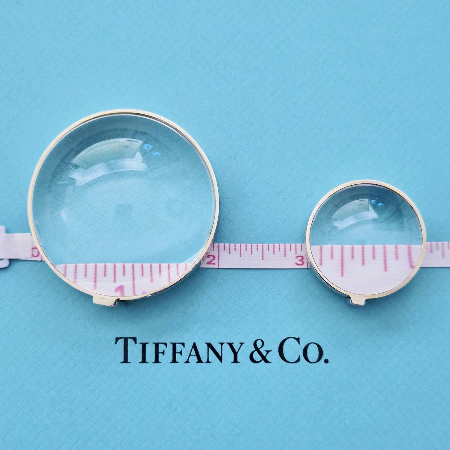 RARE Tiffany & Co. Everyday Objects Enamel Silver Magnifying Domed Paperweights