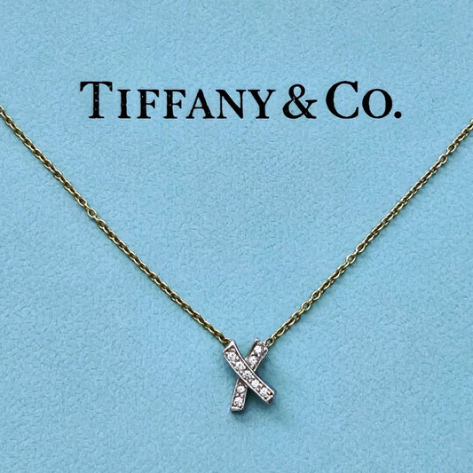 Tiffany & Co. Paloma Picasso Signature X Graffiti Diamond 18k PT950 Necklace