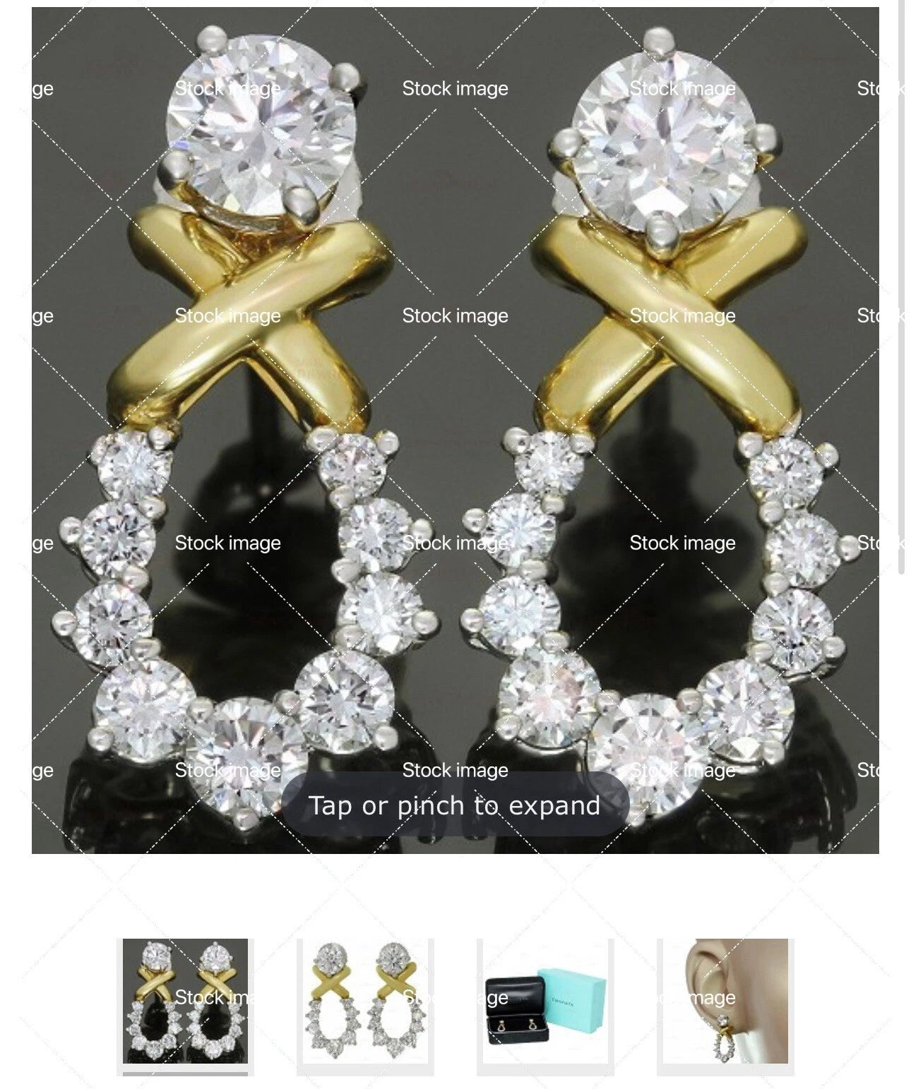 Vintage Tiffany & Co. 18k Gold Platinum Signature X Diamond Jackets Earrings