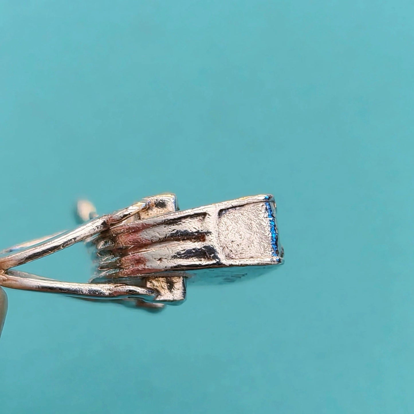 Retired Tiffany & Co. Purse Blue Enamel Sterling Silver Heart Bag Charm Pendant