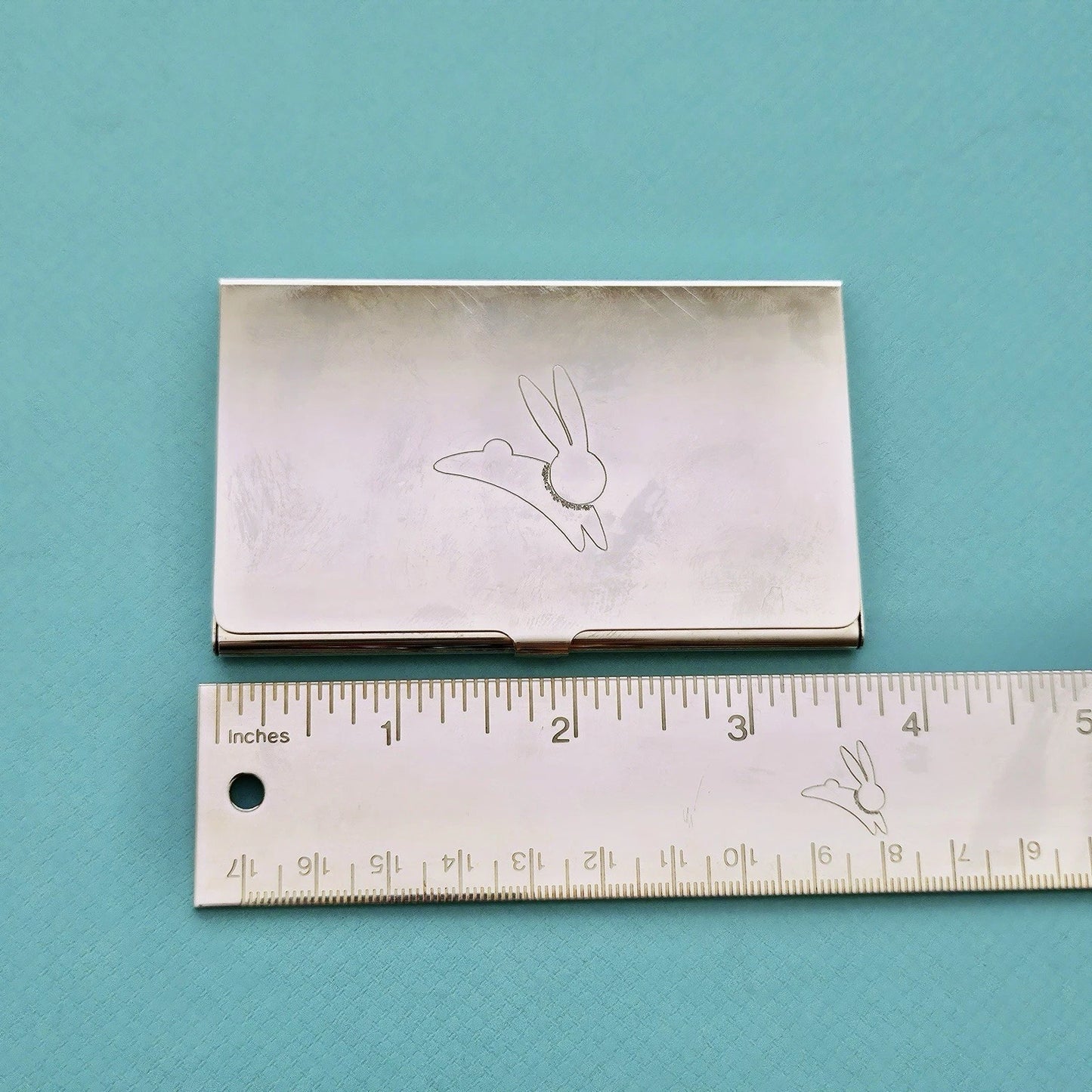 Vintage Tiffany & Co. Rabbit Business Card Case Silver Plated Card Holder