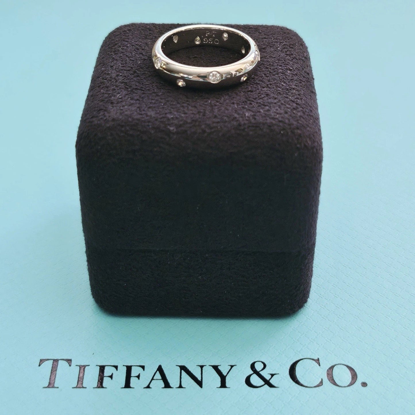 $3,300 Tiffany & Co. Etoile Platinum Diamond 4mm Wedding Anniversary Band Ring