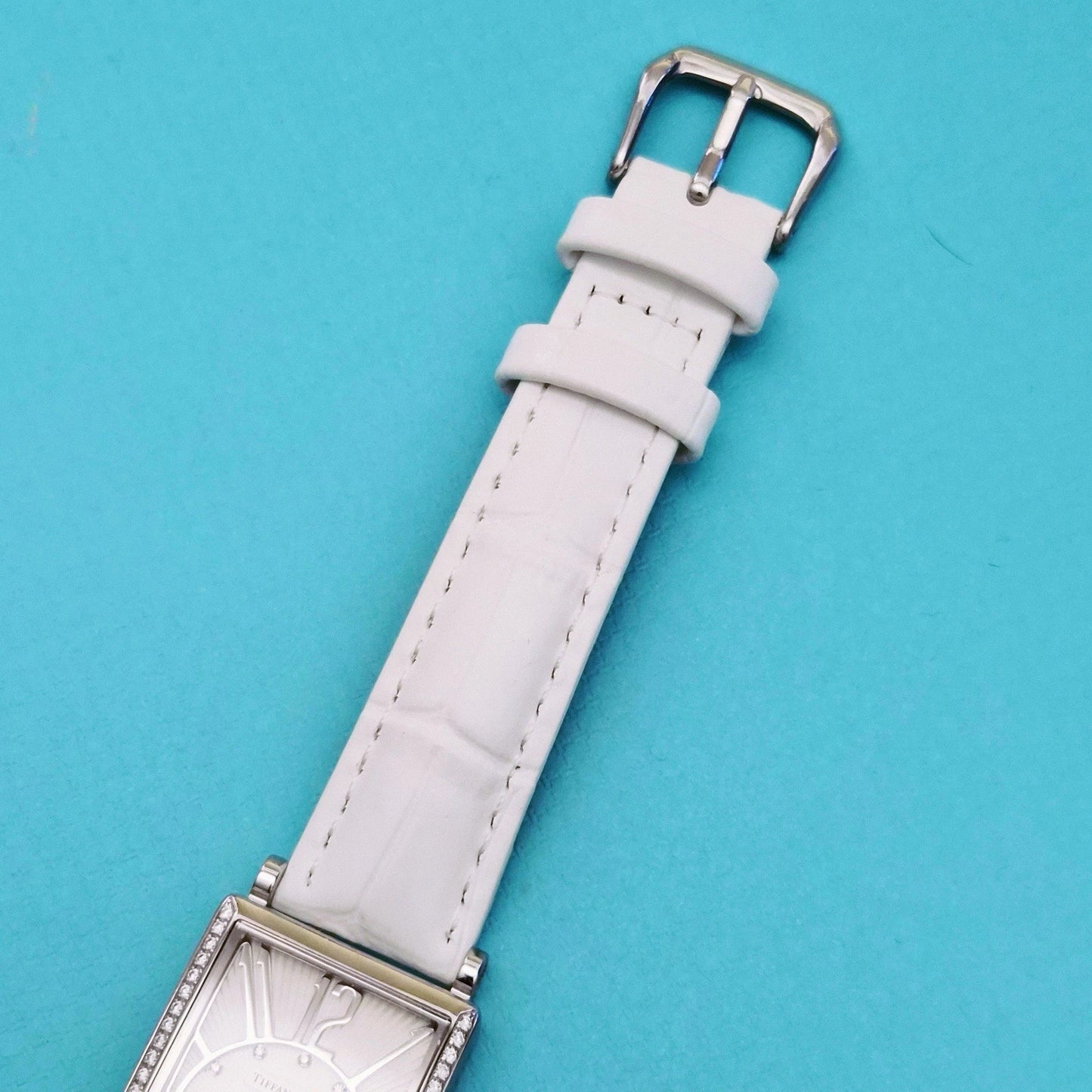 RARE Tiffany & Co. Gallery Diamond Dial Rectangle Tank Wrist Watch T3968