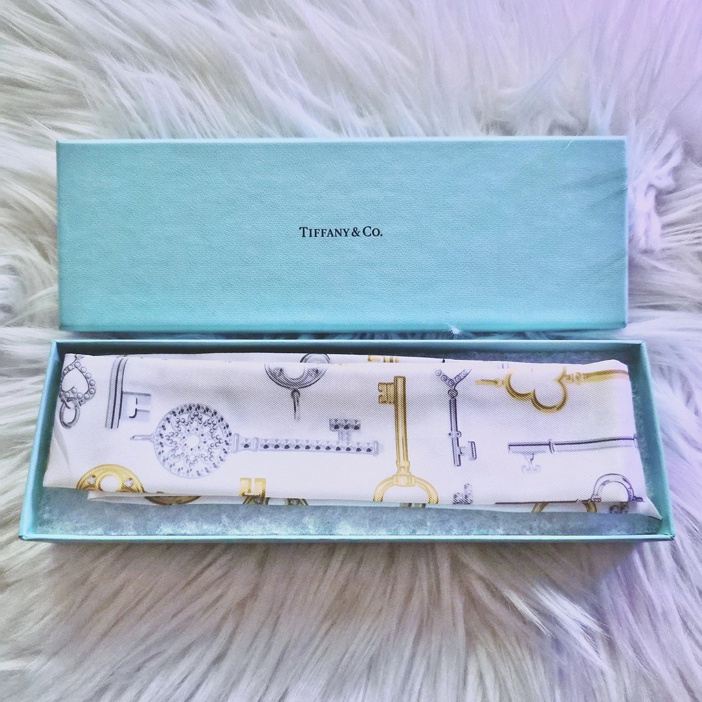 Authentic Retired Tiffany & Co. 100% Silk Ribbon Tilly Bandeau Scarf