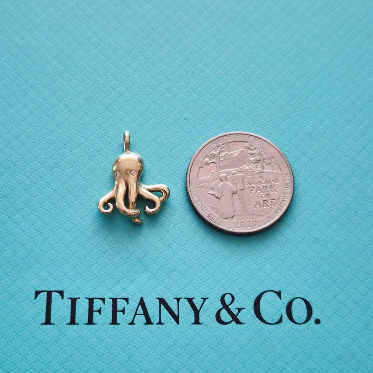 Tiffany & Co. 18k Yellow Gold Diamond Octopus Charm Pendant