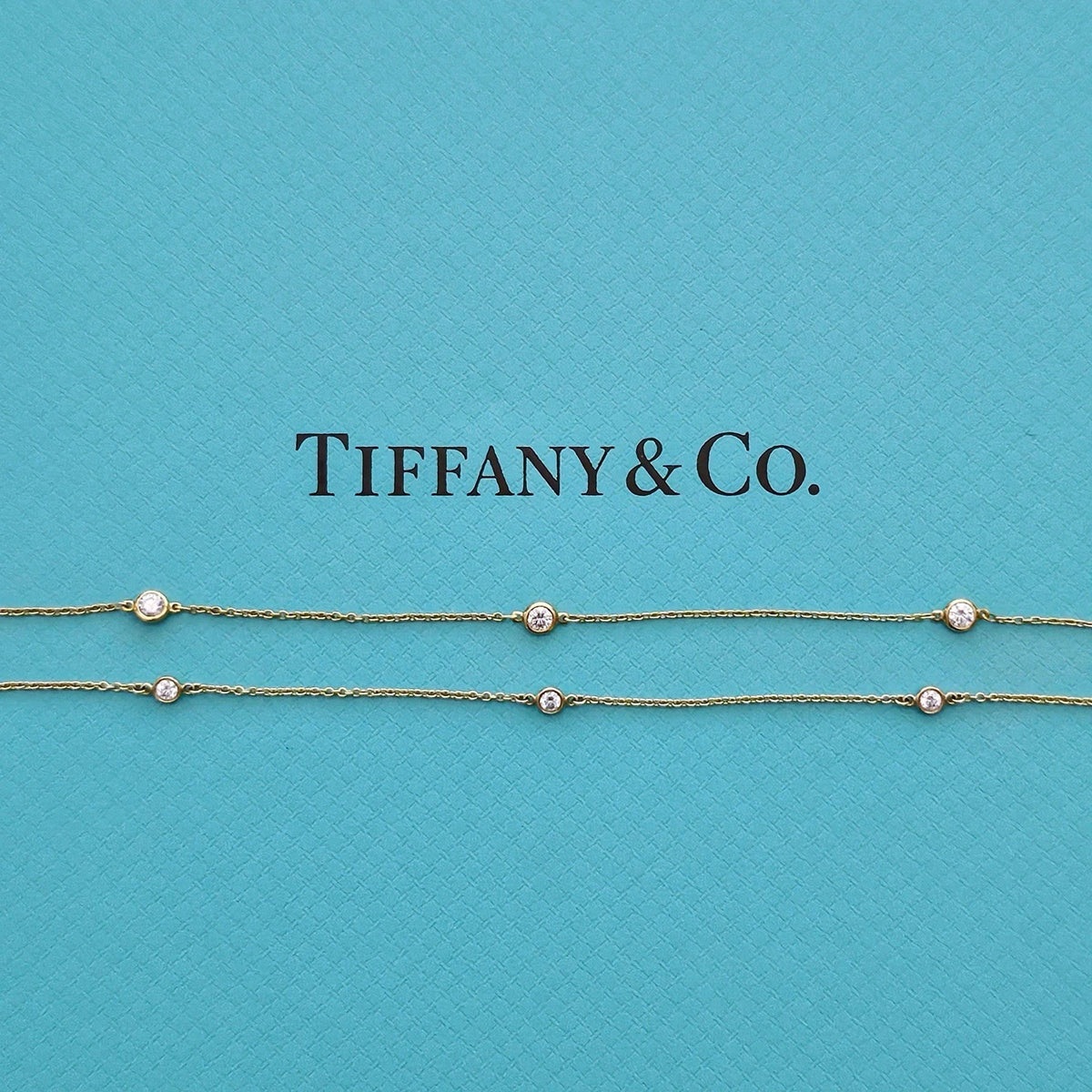 $3,400 Tiffany & Co. Elsa Peretti Diamond By The Yard 18k Yellow Gold Bracelet