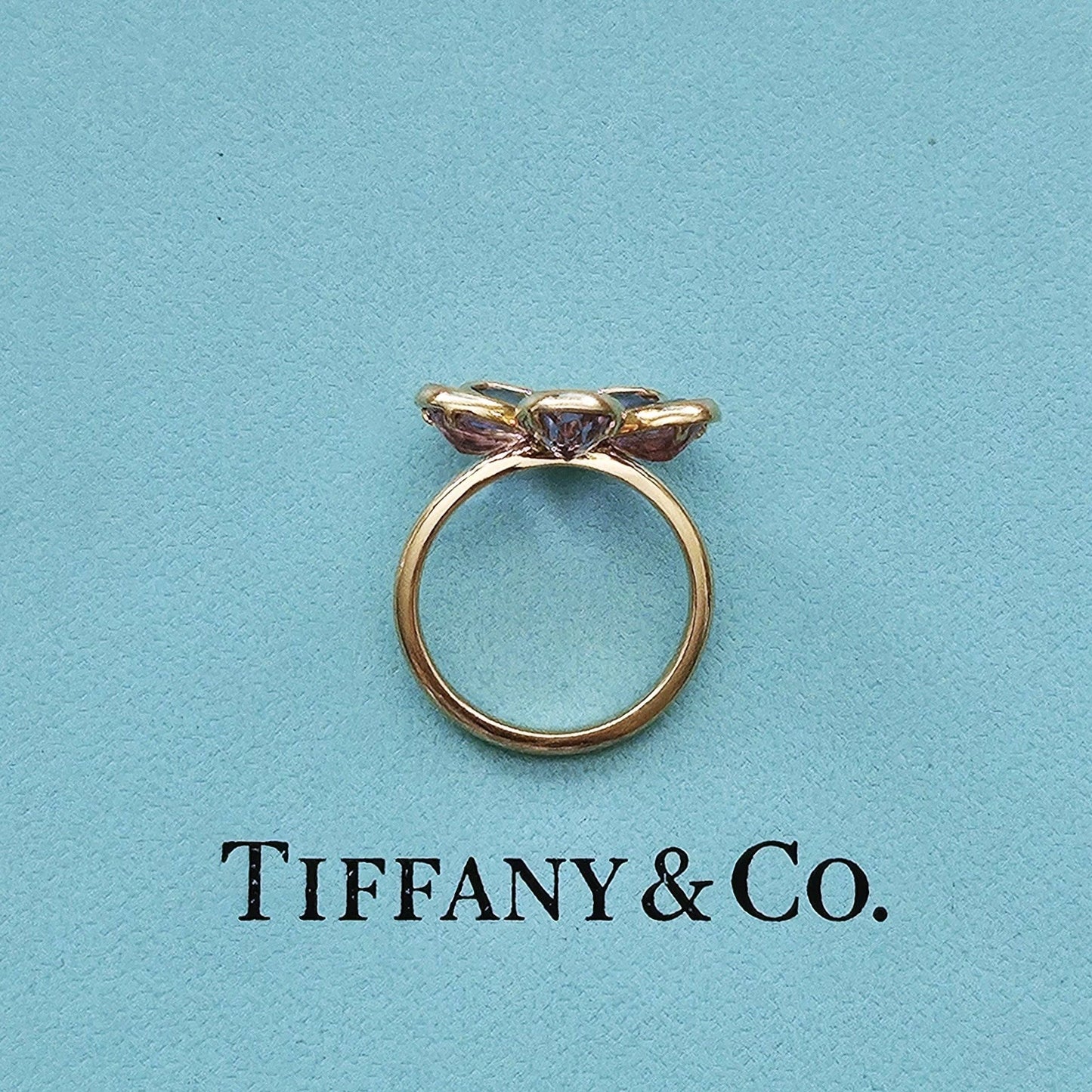 RARE Tiffany & Co. Amethyst Enchant Garden Flower Diamond Ring 18k Rose Gold Size 6