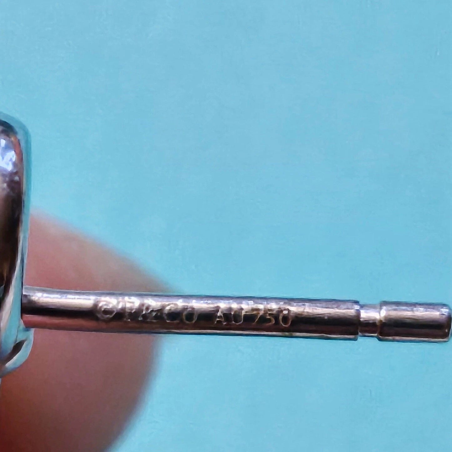 RARE Tiffany & Co. 18k White Gold Diamond Mini Key Stud Earrings