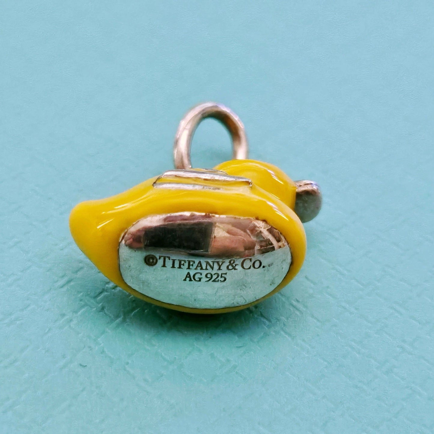 RARE Tiffany & Co. Yellow Enamel Rubber Duck Sterling Silver Charm Pendant