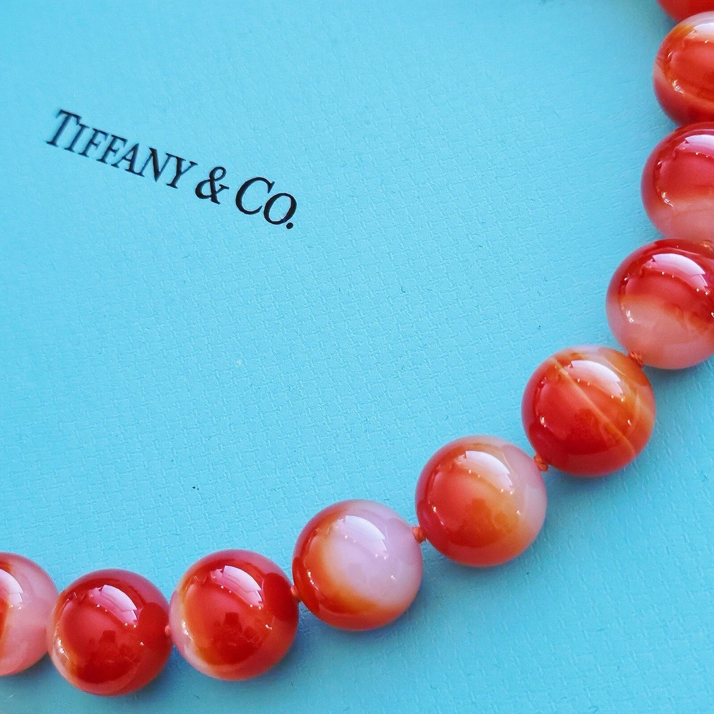 RARE Tiffany & Co. Paloma Picasso 16mm Red Agate Bead Gemstone Silver Necklace
