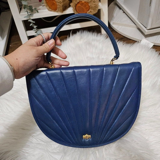 Vintage Tiffany & Co. 2-Way Suede Blue Genuine Leather Crossbody Handbag Bag