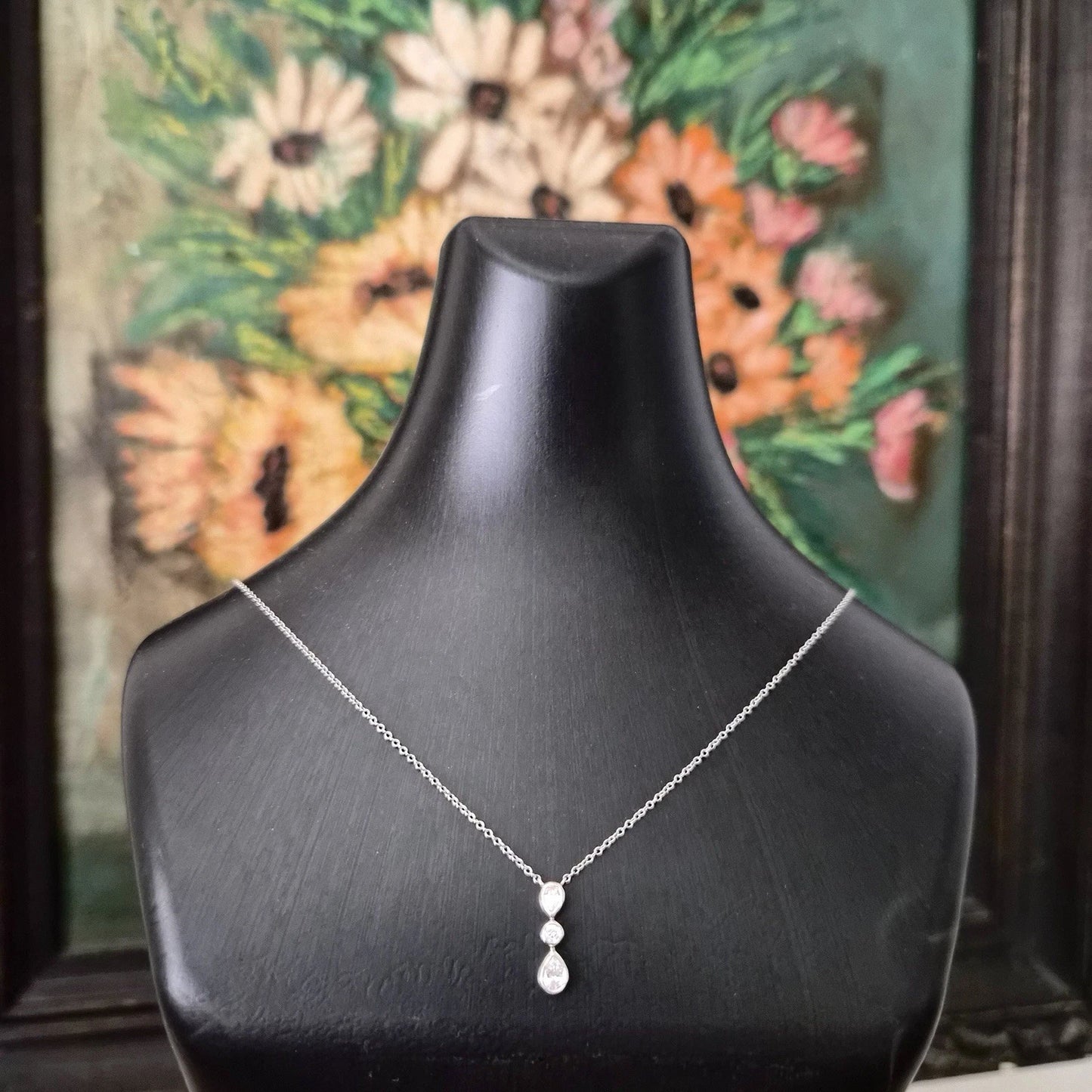 Tiffany & Co. Jazz Tear Drop Pear Shape & Brilliant Cut Diamond Necklace