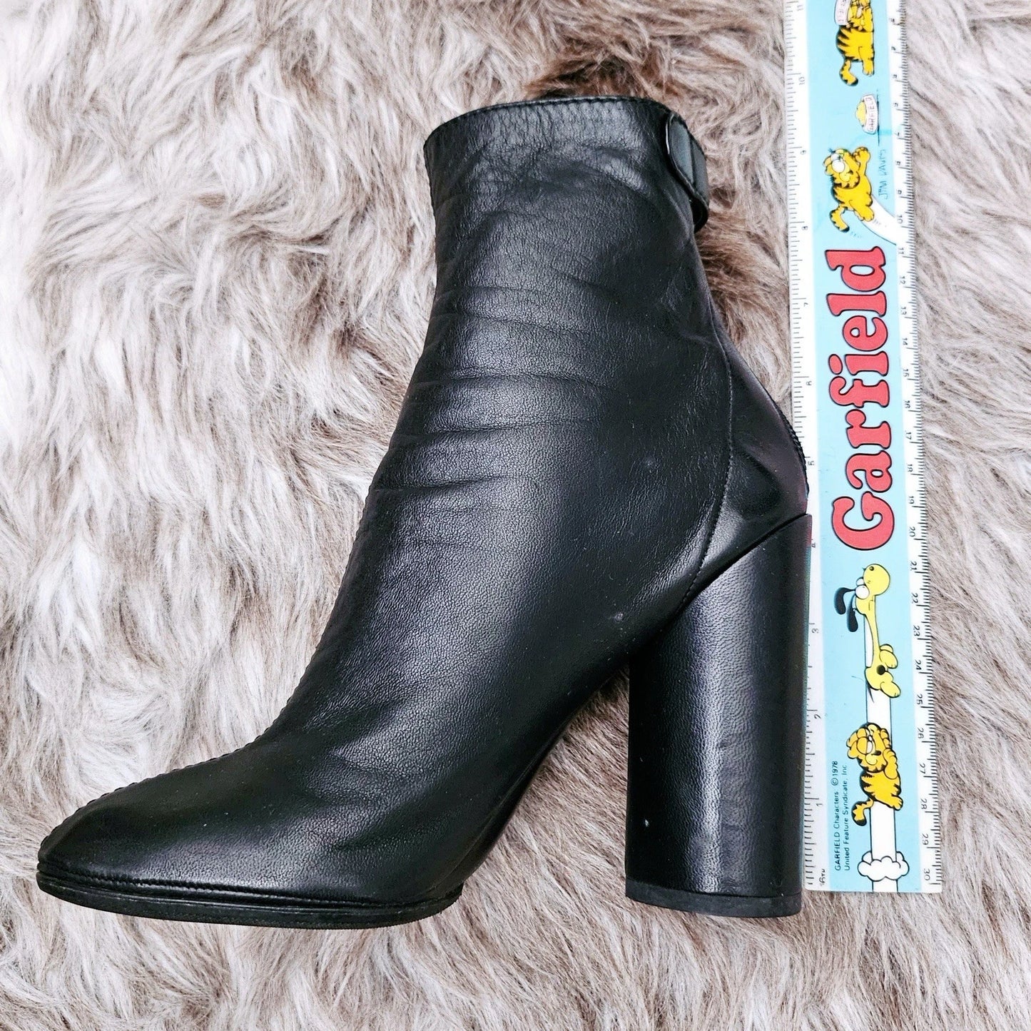 RARE Vintage Christian Dior Black Leather Ankle Boots Women Size 36