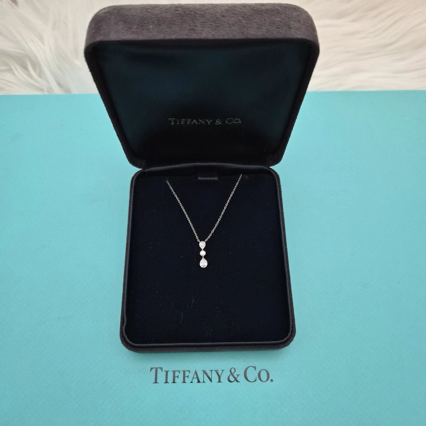 Tiffany & Co. Jazz Tear Drop Pear Shape & Brilliant Cut Diamond Necklace