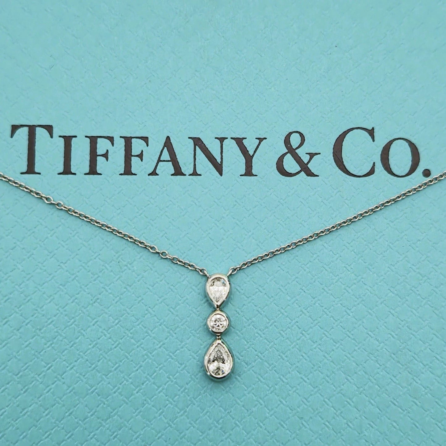 Tiffany & Co. Jazz Tear Drop Pear Shape & Brilliant Cut Diamond Necklace