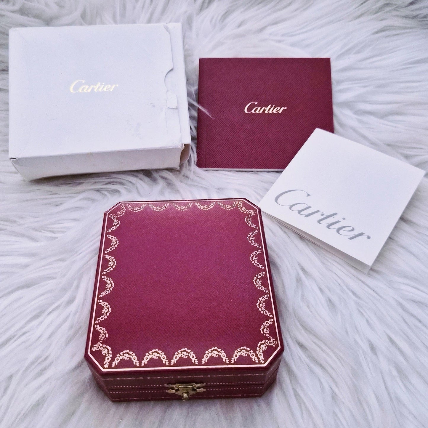 Vintage Cartier Baignoire Travel Desk Clock Swiss Made Rose Gold Tone w/ Box