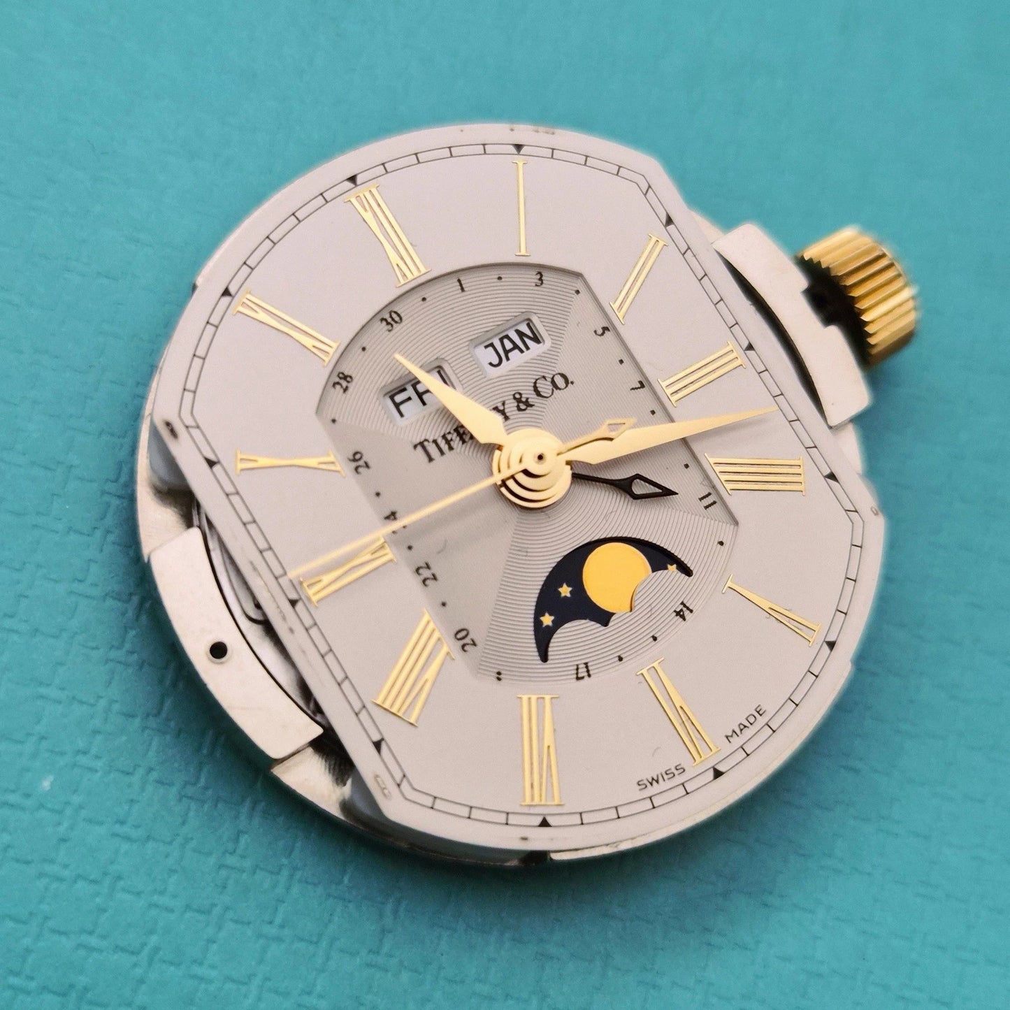 Tiffany & Co. Mark Coupe Automatic Day Date Moonphase 18k Stainless Steel Dial Movement