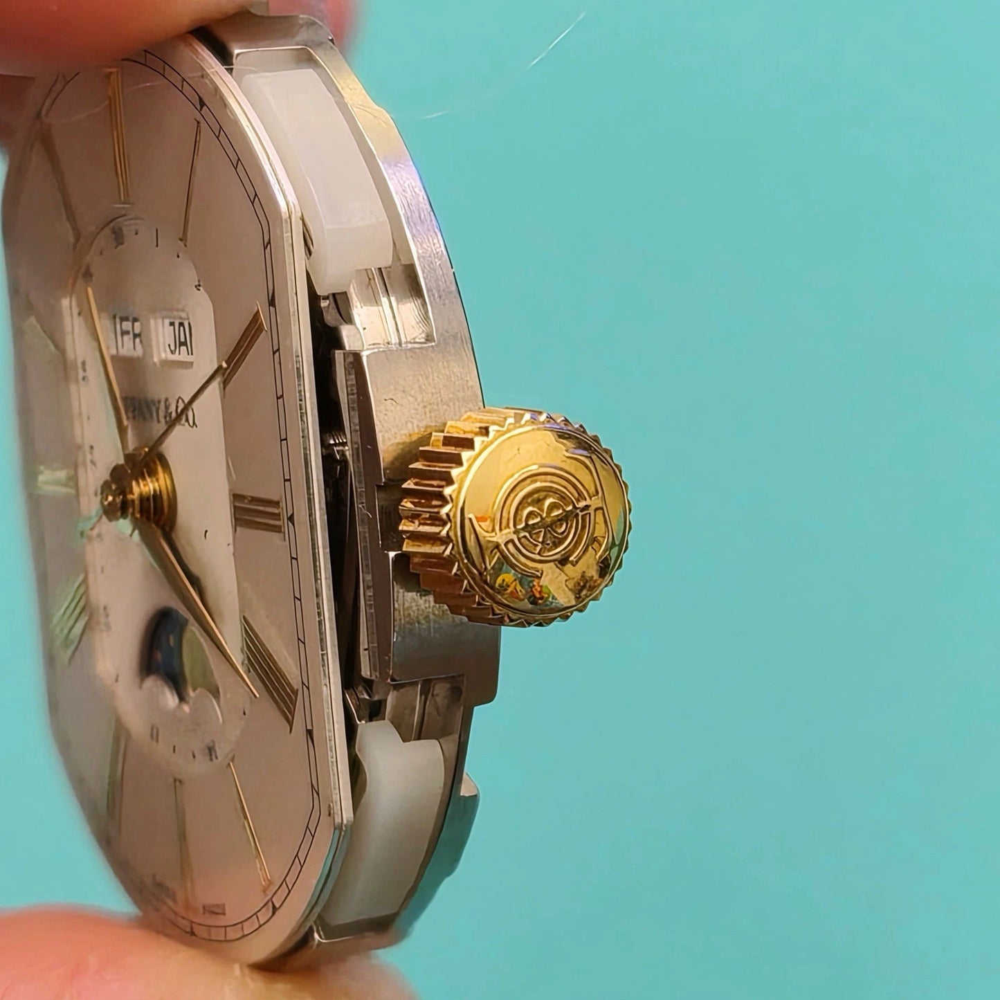 Tiffany & Co. Mark Coupe Automatic Day Date Moonphase 18k Stainless Steel Dial Movement