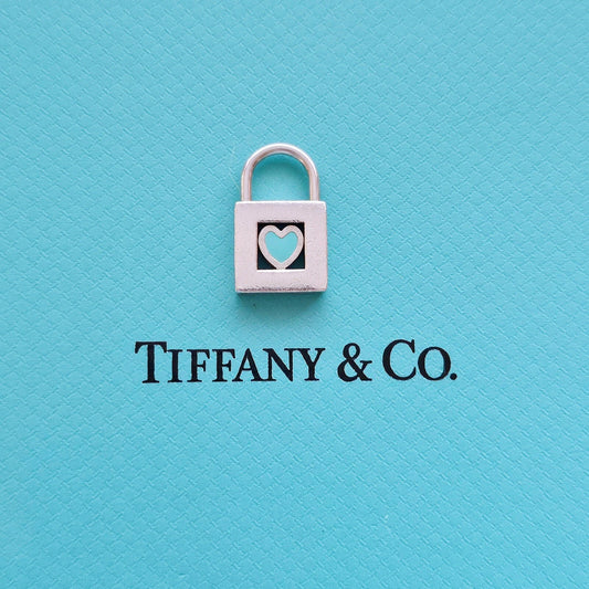 RARE Authentic Tiffany & Co Red Enamel Heart Lock Padlock Openable Charm