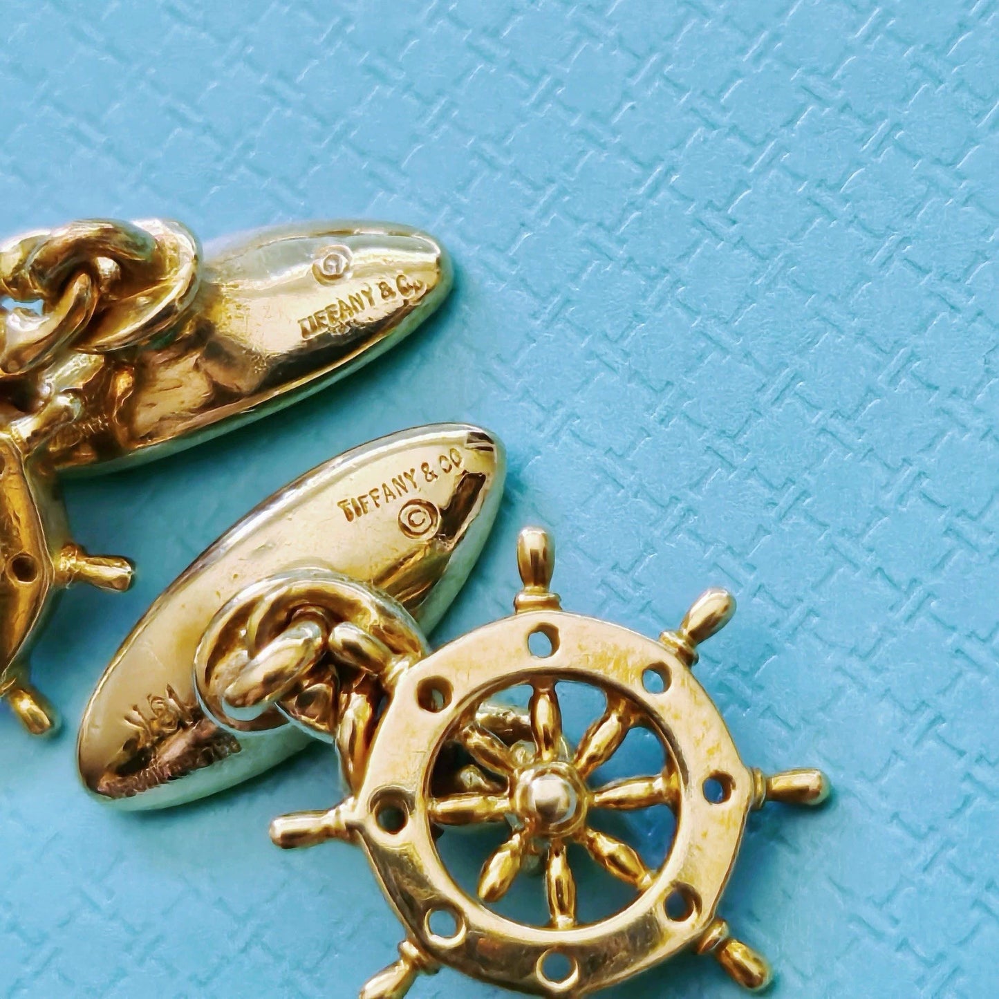 RARE Vintage Tiffany & Co. x Ralph Lauren 18k Yellow Gold Ship’s Wheel Cufflinks