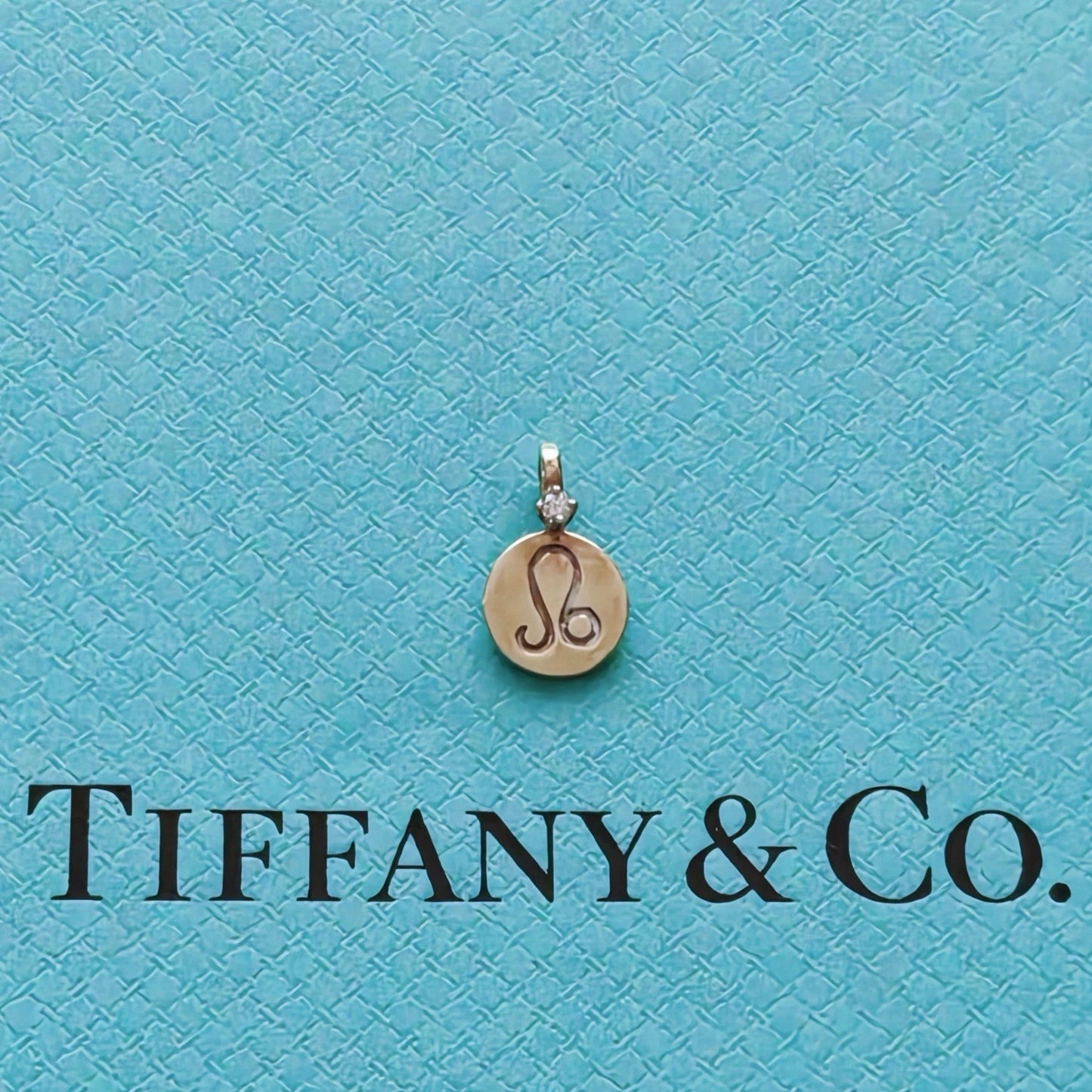 Vintage Tiffany & Co. 14k Yellow Gold Diamond Leo Zodiac Pendant Charm
