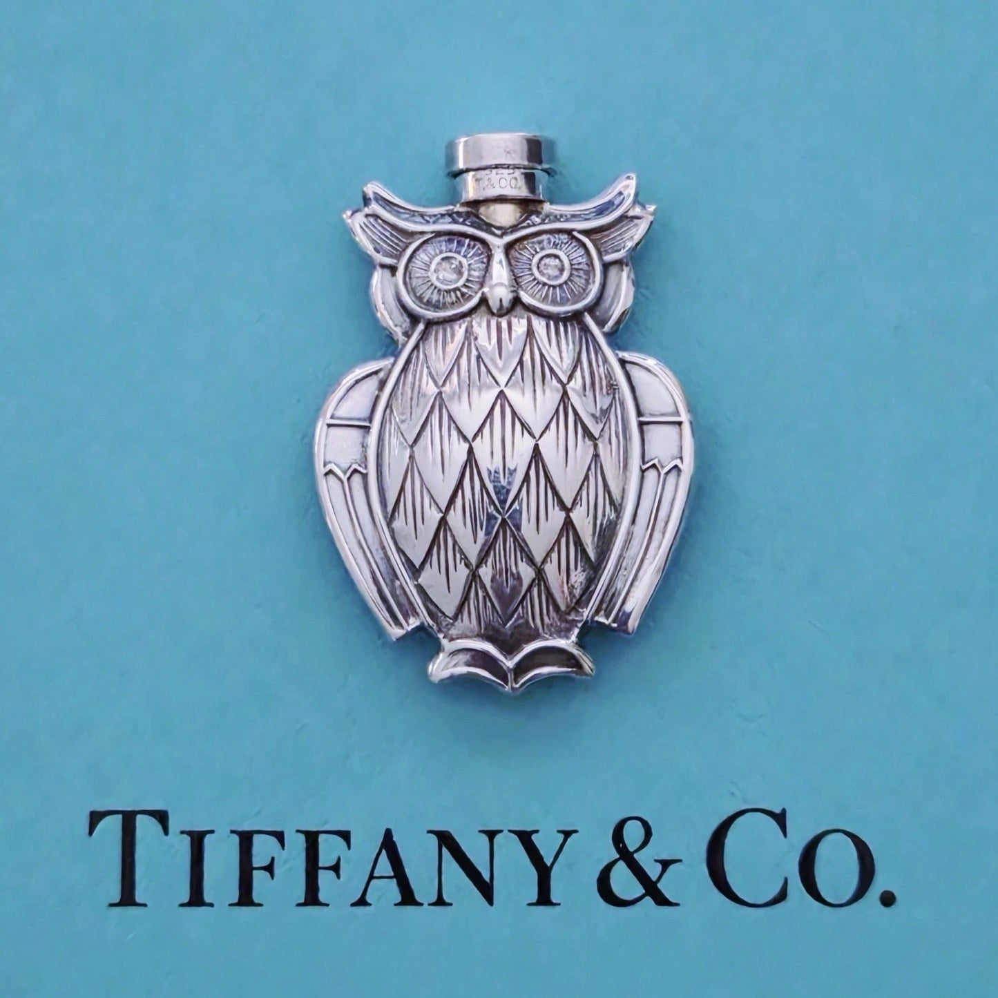 RARE Vintage Tiffany & Co. Sterling Silver Owl Perfume Bottle Decanter