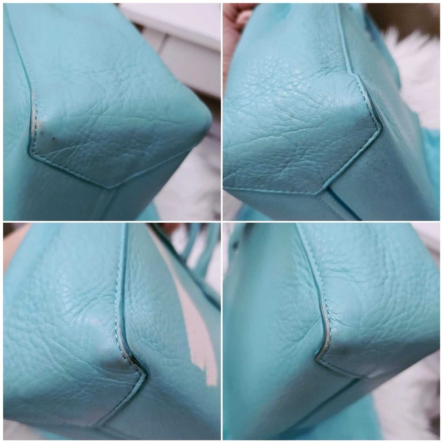 Super RARE Tiffany & Co. Micro White Brushtroke Grain Calfskin Leather Tote Bag