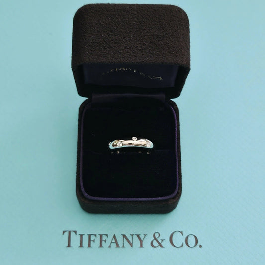 $3,300 Tiffany & Co. Etoile Platinum Diamond 4mm Wedding Anniversary Band Ring