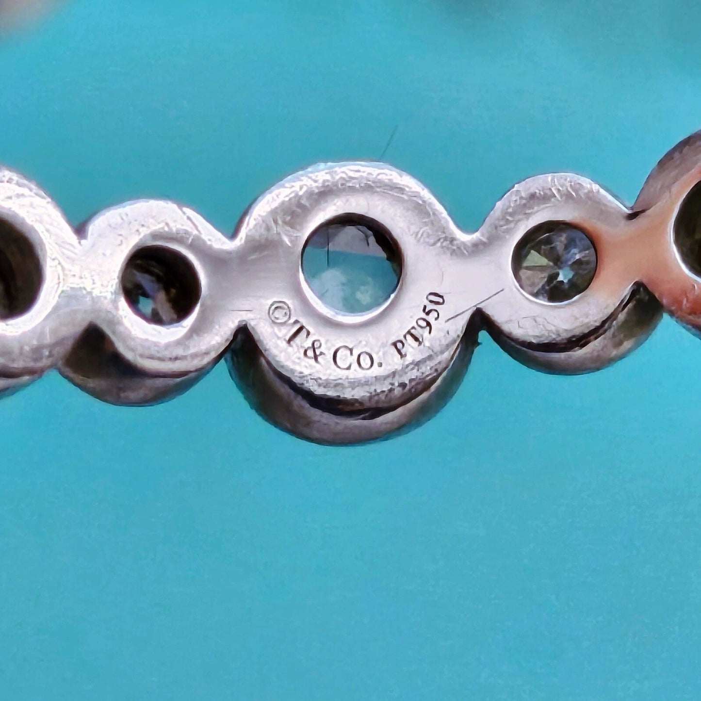 RARE Tiffany & Co. Platinum PT950 Cobblestone Diamond Eternity Ring Band .75 TCW